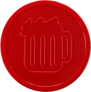 Wertmarken - Bierkrug zu 100 in Rot