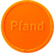 Wertmarken - Pfand zu 100 in Orange