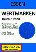 Wertmarken - Essen zu 100 in Blau