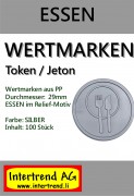 Wertmarken - Essen zu 100 in Grau