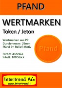 Wertmarken - Pfand zu 100 in Orange