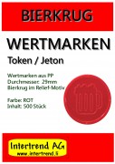 Wertmarken - Bierkrug zu 500 in Rot
