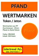Wertmarken - Pfand zu 500 in Orange