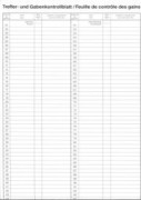Treffer- und Gaben-Kontrollblatt