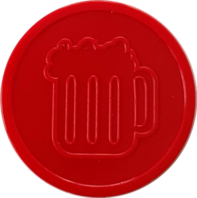 Wertmarken - Bierkrug zu 100 in Rot
