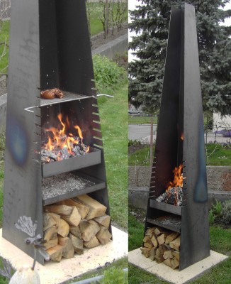 Feuerstelle – Kamin-Grill mit Edelstahlrost