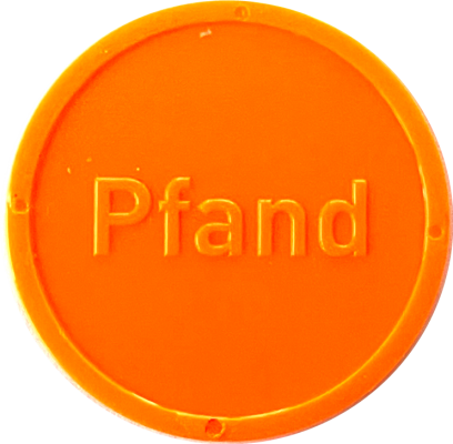 Wertmarken - Pfand zu 100 in Orange