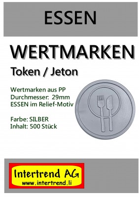 Wertmarken - Essen zu 500 in Grau