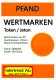 Wertmarken - Pfand zu 500 in Orange
